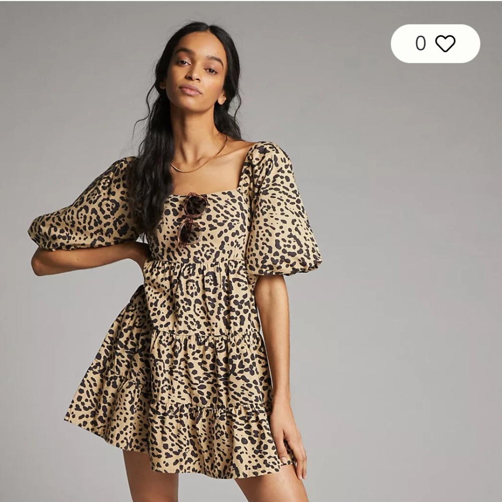 NWT FAITHFULL INEZ LEOPARD MINI BABY DOLL DRESS